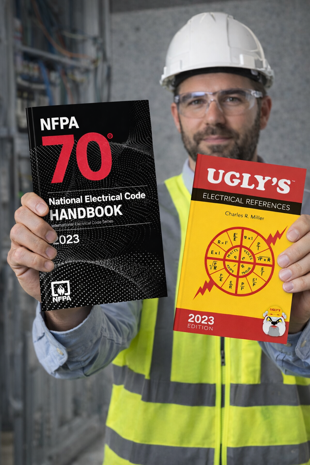 NFPA 70 National Electrical Code Handbook 2023 Edition with Tabs Hardcover + Ugly’s Electrical References 2023 Edition Spiralbound